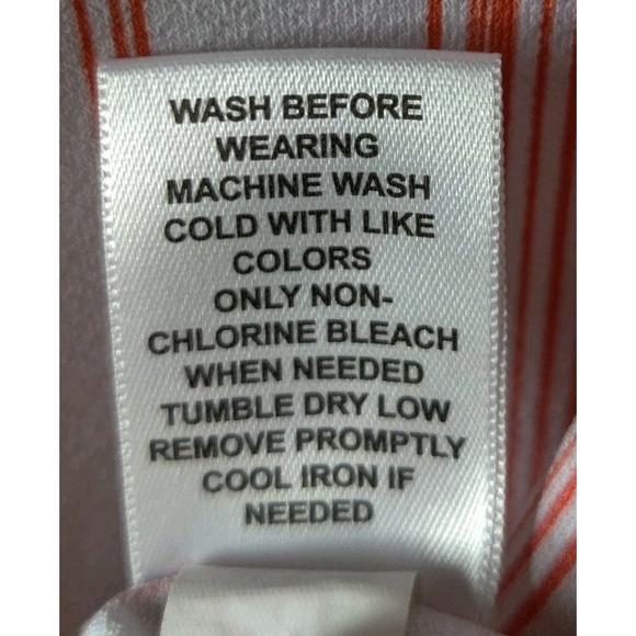 Elle Women's Cold Shoulder Top Orange/White Stripe Flowers Shirt Sleeve Size XL - Picture 6 of 6